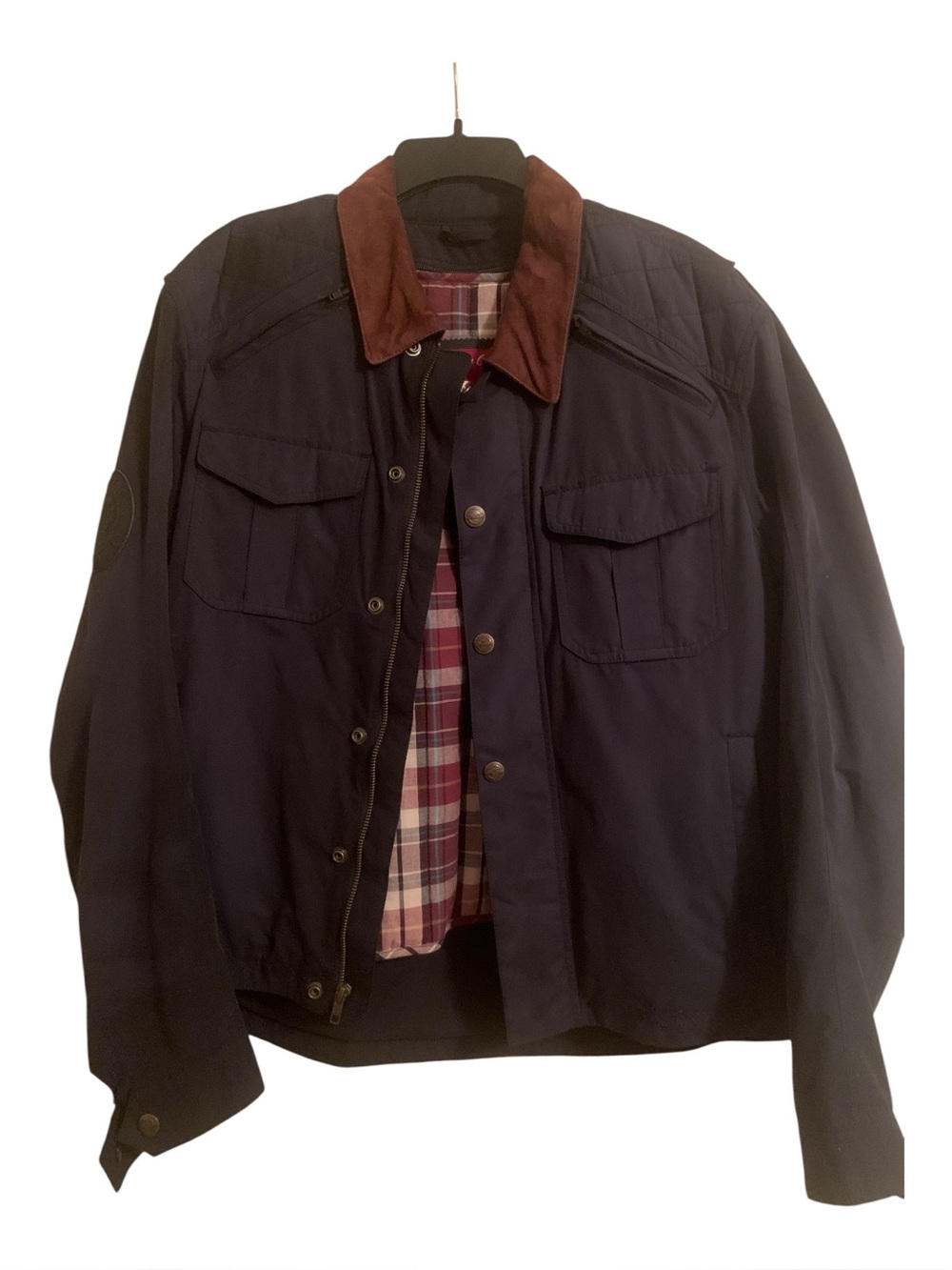 Indian motorcycle Navy Field Jacket with Brown Corduroy Collar
